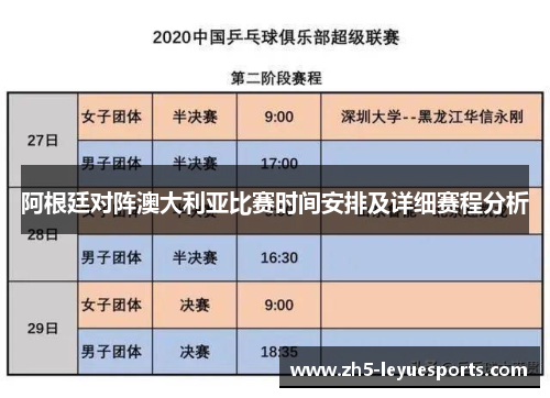 阿根廷对阵澳大利亚比赛时间安排及详细赛程分析 阿根廷对阵澳大利亚比赛时间安排及详细赛程分析